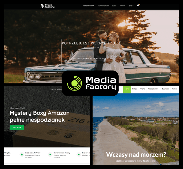 Agencja SEO w Szczecinie Media Factory - przykładowe strony klientów z branży turystycznej, fotograficznej i e-commerce po optymalizacji